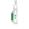 thumbnail image 2 of ANGARA Natural Vintage Style 1.1 ct Emerald Pendant with Diamond Halo in 14K White Gold for Women (Size-8x6mm) | May Birthstone, Anniversary, Jewelry Gift for Women | Natural Emerald Necklace, 2 of 8