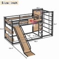 thumbnail image 3 of Bellemave Bunk Bed with Slide & Basketball Hoop, Twin over Twin Bunk Bed with Pull-up Rings and Climbing Wall, Metal Twin Size Loft Bed with Bookcase and Play Space, Yellow, 3 of 8
