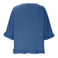 thumbnail image 6 of Summer Sales Womens Summer Tops Cute Lightweight Cotton‑Linen 3/4 Sleeve Summer Casual Blouse Oversized Tshirts for Women Under 12$, 6 of 7