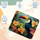 thumbnail image 3 of Alfombrilla de ratón cuadrada con estampado de tucán, diseño personalizado y cómodo, base de goma antideslizante para ratón inalámbrico., 3 of 7