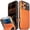 Orange, variant on Vena vCommute For Apple iPhone 17 Pro Max Case Wallet, Case with Stand Leather Card Holder [Military Grade Drop Protection], Black