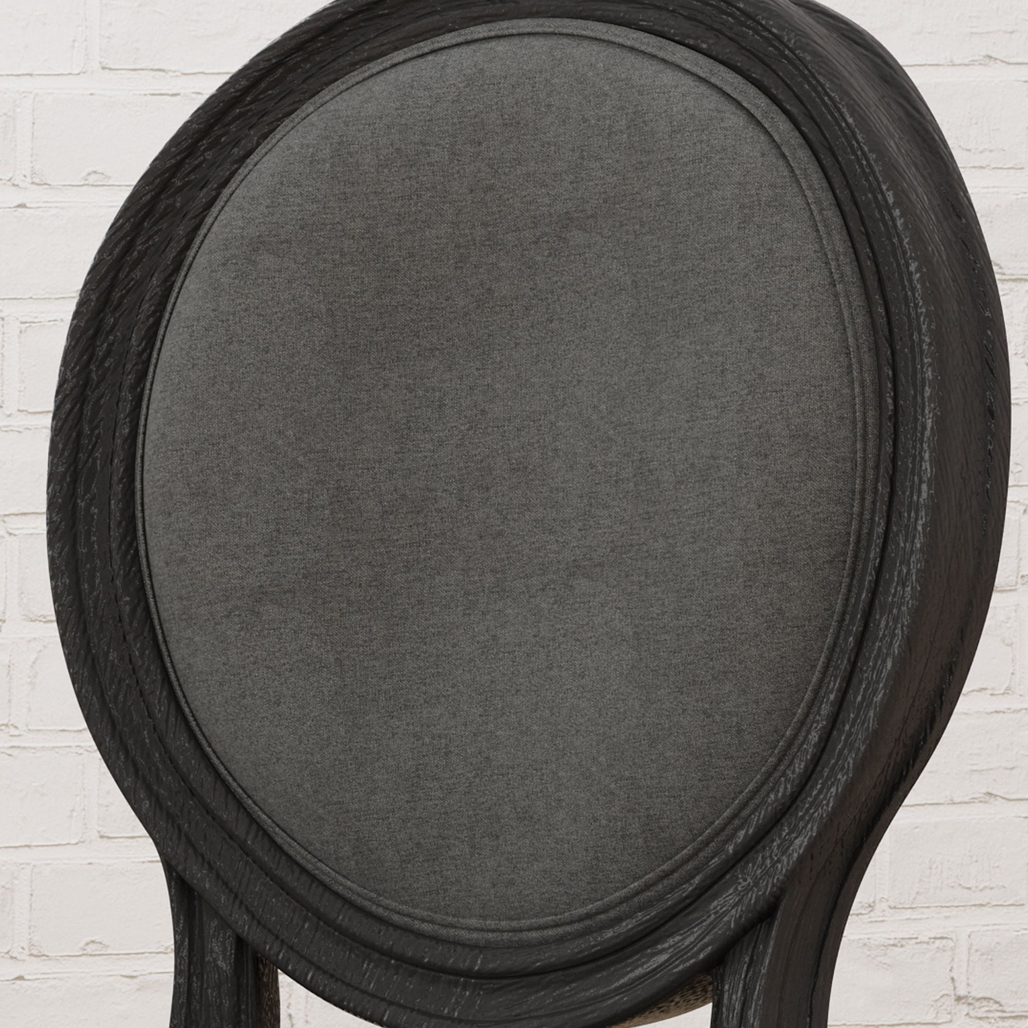 Noble House Dior Set of 2 Dining Chairs, Traditional Fabric, Gray and Black