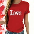 thumbnail image 2 of BLVB Valentines Shirts for Women Cute Love Heart Shirt Valentine T Shirt Red Short Sleeve Crewneck Casual Gift Tops, 2 of 7