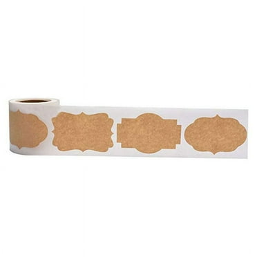 ESTONE 300pcs Mason Jar Glass Bottle Adhesive Labels Blank Natural Kraft Sealing Sticker For Cake Baking Packing Christmas Gift Tag DIY