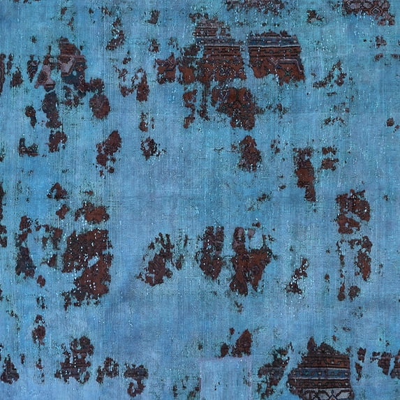 Ahgly Company Indoor Square Persian Light Blue Bohemian Area Rugs, 5' Square