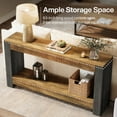 thumbnail image 4 of Tribesigns Long Console Table,  63-Inch Farmhouse Wood Sofa Table Behind Couch for Living Room, Rustic Brown & Black, 4 of 8