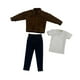 thumbnail image 4 of Ropa para figuras de acción a escala 1/6, disfraz de muñeca, trajes, ropa en miniatura para vestir, pantalones para muñecas masculinas de 12 pulgadas, Marrón, 4 of 8