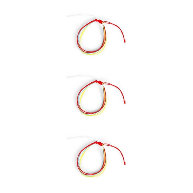 Minnieouse de hilo Joyas estéticas multicolores Cuerda hecha a mano cómoda Regalo creativo para niñas adolescentes Naranja + blanco Type1 NO1