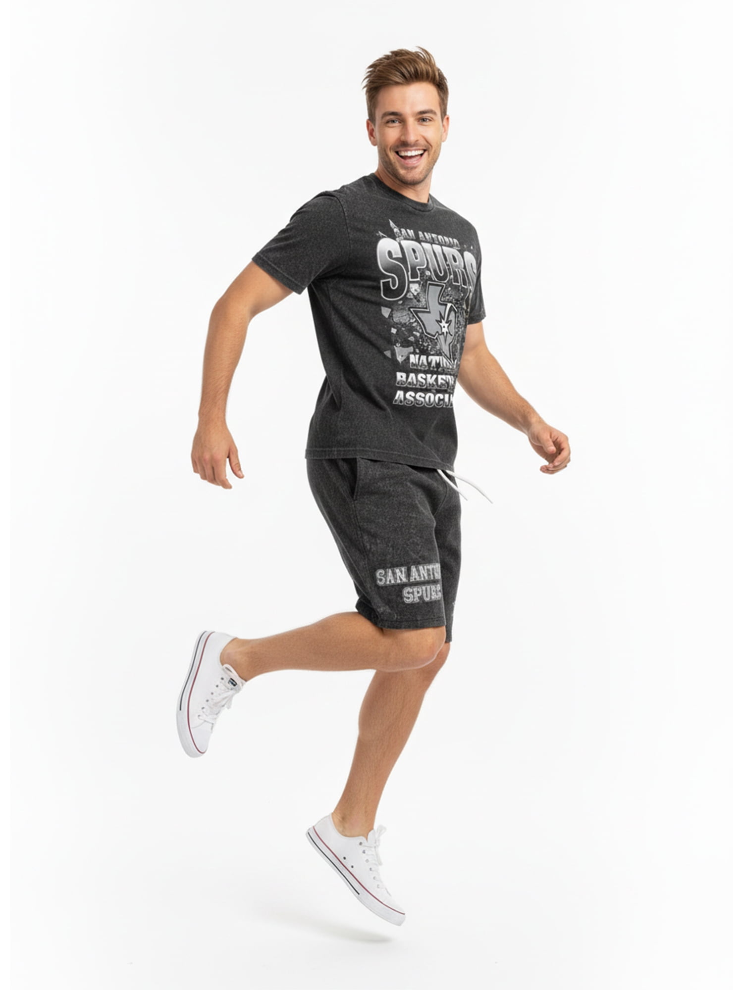 NBA San Antonio Spurs Men's & Men's Big and Tall Mineral Wash Graphic Shorts, Sizes XS–5XB