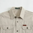 thumbnail image 5 of 2023 Spring Autumn Denim Men Shirts Long Sleeve 100% Cotton Outdoor Sports Army Military Casual Shirts Hiking Camping Clothing, 5 of 6