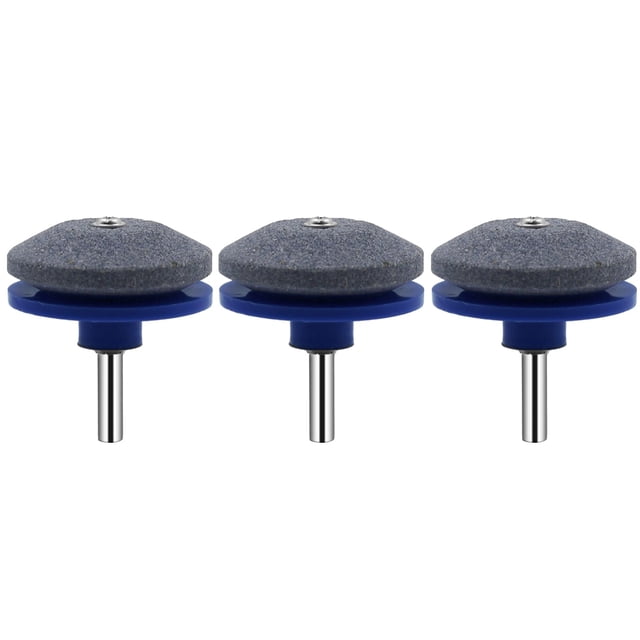 Kit de 3 afiladores de cuchillas para cortacésped | Accesorio de afilado industrial de piedra de afilar para taladro eléctrico | Herramienta resistente al desgaste para cuchillas de tractor co