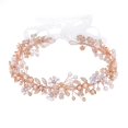 thumbnail image 1 of Ammei Tocado de Boda Diadema Tiara Flor Hojas Diseño Enredadera para el Cabello con Perlas y Diamantes de imitación (Oro Rosa), 1 of 5