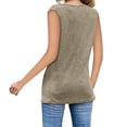 thumbnail image 7 of QUINDOS Womens Tops Summer Ribbed Khaki Fashion Casual Solid Vest Round-Neck Loose Sleeveless T-shirt Pullover Tops Womens Tank Tops, 7 of 7