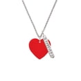 thumbnail image 2 of Delight Jewelry Acrylic 1" Red Heart Silvertone Forever Bar Charm Necklace, 23", 2 of 4