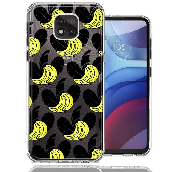 MUNDAZE For Motorola Moto G Power 2021 Tropical Bananas Design Double Layer Phone Case Cover