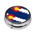 thumbnail image 2 of Colorado Snow Mountain Round Pill Box Small Pill Case For Purse Pocket Medicine Organizer Travel Pillbox Portable Pill Container, 2 of 6