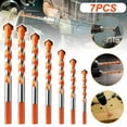 thumbnail image 1 of Juego de 7 brocas para azulejos, kit de brocas para sierra perforadora para hormigón, pared de ladrillo, vidrio, espejos, plástico, madera, metal fino (7 piezas), 1 of 5
