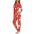 thumbnail image 3 of Renewold Red Pajama Jeans Set for Women Soft Christmas Scoop Neck Loungewear Daily Wear Pullover Tops 2 Pieces Snowflake Cute Snowman Sleepwear Tracksuit for Women Size 5XL, 3 of 5