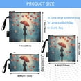 thumbnail image 3 of Haosy 3 Pack Reusable Ziploc Bags BPA Free Healthy Food Storage Bag Leakproof Sandwich Snack Freezer Bags Raining Love Hearts, 3 of 7