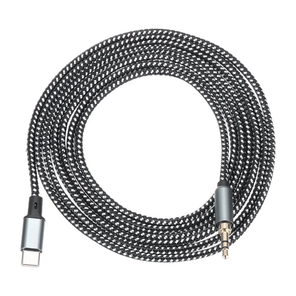 Uxcell USB C to 3.5mm Male Audio Aux Jack Cable Type C Adapter to 3.5mm TRS Headphone Car Stereo HiFi Cord 6.7ft Black