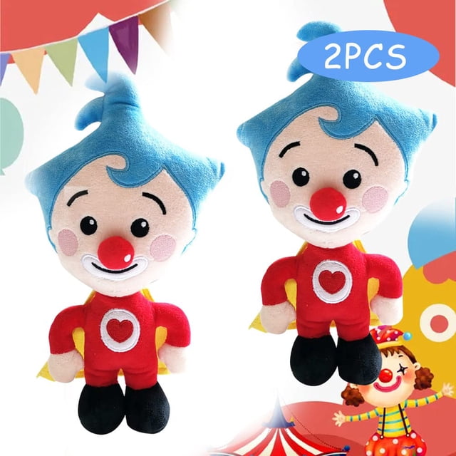 Peluche de peluche Plim Plim con forma de payaso, 20 cm, para niños, 2 unidades