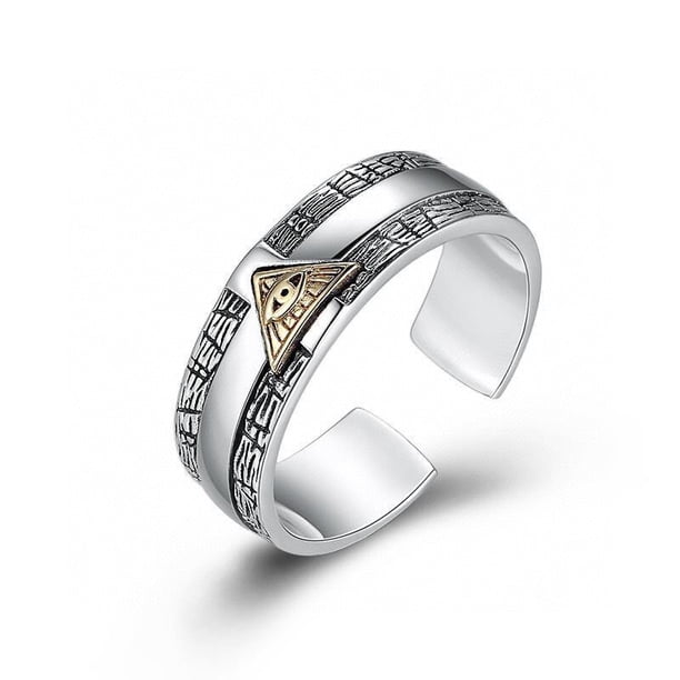 Anillos con patrón de Horus y Anubis de Los dioses egipcios para hombres, anillo ajustable de moda Punk Vintage, regalos de joyería, nuevo diseño