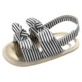 thumbnail image 2 of Kiplyki Baby Shoes Girls Sandals Stripe Solid Color Summer Flat Infant First Walkers, 2 of 8