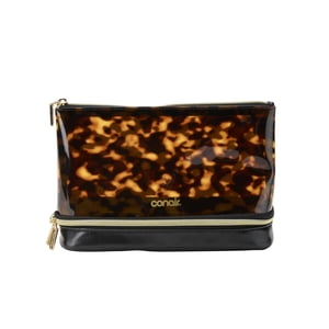 Conair PVC Tortoise Clutch Travel Beauty Organizer