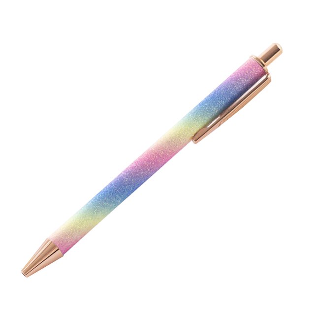 Copper Accessories Press Metal Pen Ballpoint Pen foreskin Color Gold Powder Flash Chalk Advertising Pen Work Teacher Student Stationery Ballpoint Pen Multicolor Press Pen 1ML Folding Craft Table