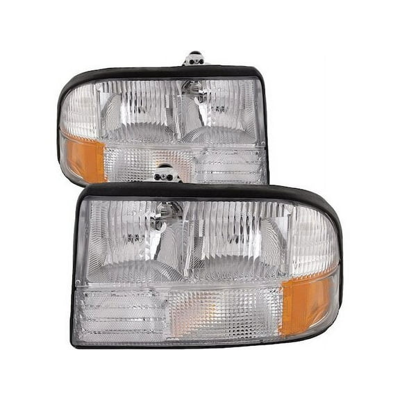 Front Headlight Set - Compatible with 1998 - 2004 GMC Sonoma 1999 2000 2001 2002 2003