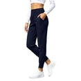 thumbnail image 7 of VBVC Women's High Waisted Yoga Joggers , Slim Stretchy Lounge Pants For Women , Ladies' Fall Winter Running Bottoms with Pockets, *Navy , Medium, 7 of 7