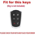 thumbnail image 2 of Key Fob Cover Compatible with Cadillac Escalade Escalade ESV 2015-2020 6 Button Keychain Case Holder Protector,Black, 2 of 6