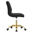 thumbnail image 3 of Modway Ripple Armless Performance Velvet Office Chair in Gold Black, 3 of 9