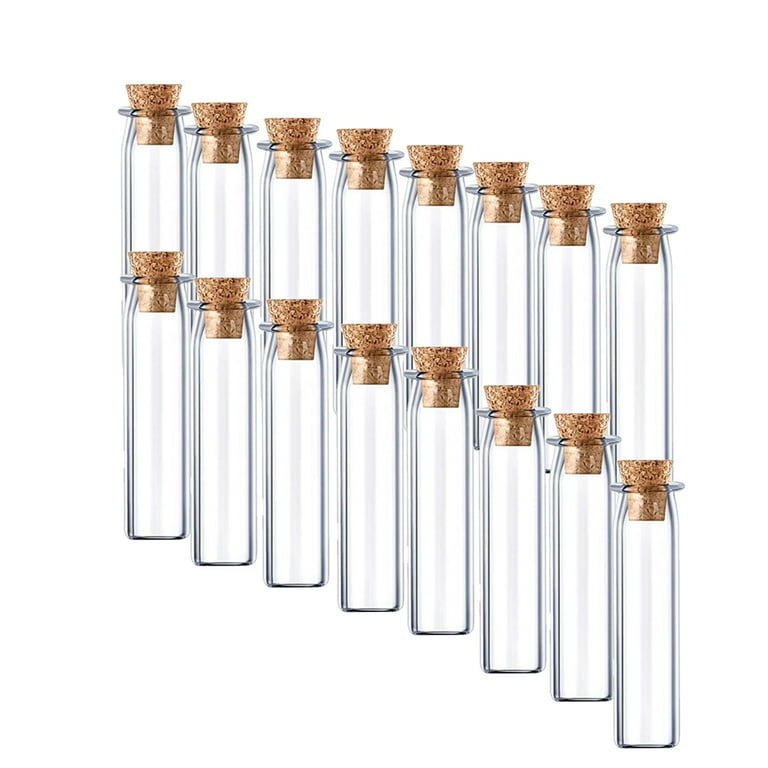 9pcs Small Glass Bottles Mini Glass Jars with Cork Stoppers for DIY Art Crafts, Size: 3X1.25CM