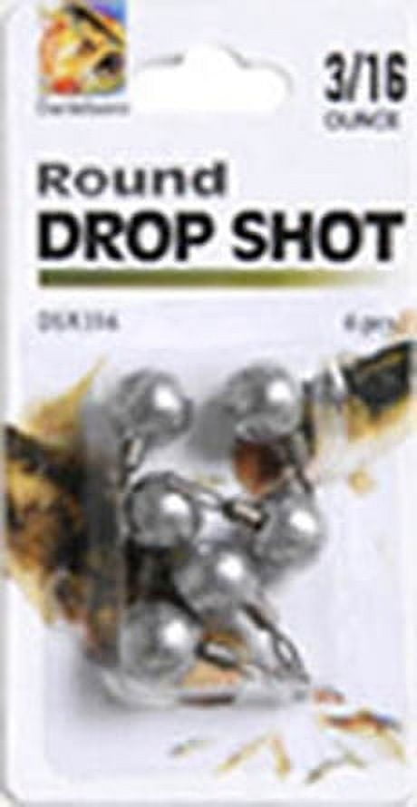 Danielson Round Drop Shot Sinkers Fishing Weights, 3/16 oz., 6-pack