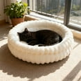 thumbnail image 5 of Warm Cat Bed Cat Bed Kitten Bed, Washable Round Cat Beds for Indoor Cats, Super Soft Plush Faux Fur Pet Bed for Puppy and Kitten with Anti-Slip Bottom (White), 5 of 6