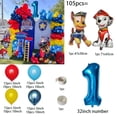 thumbnail image 4 of 1 juego de globos de látex con temática de la Patrulla Canina para mascotas, kit de arco de guirnalda para decoración de fiestas de cumpleaños, globos de aire, juguete inflable para niños, 4 of 5