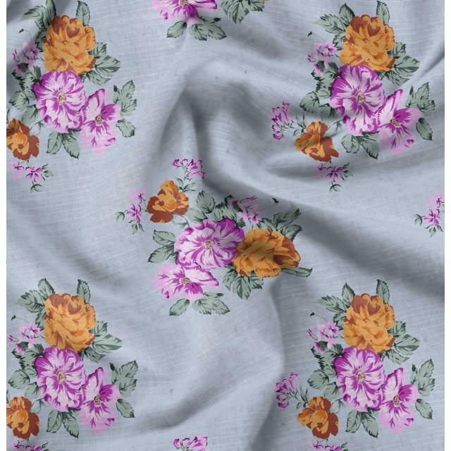 Soimoi Tissu Popeline de Coton Imprimé Floral au Mètre 42 Pouces de Large