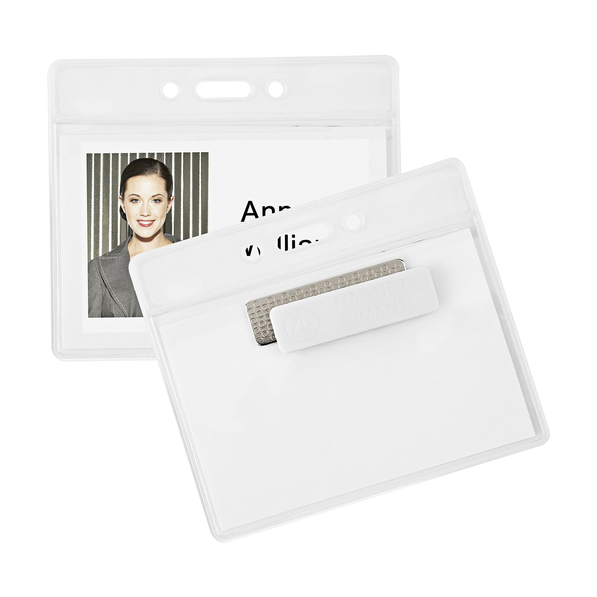 Office Depot Badge Holders, 3 3/4in. x 3 1/4in., Clear, Pack Of 12, XS12034