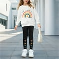 thumbnail image 2 of Wxirdiow Toddler Girl Clothes Kids Toddler Girl Clothes Letter Print Sweatshirt Flared Pants 2Pc Outfits Set Black Size,3-4 Years, 2 of 3