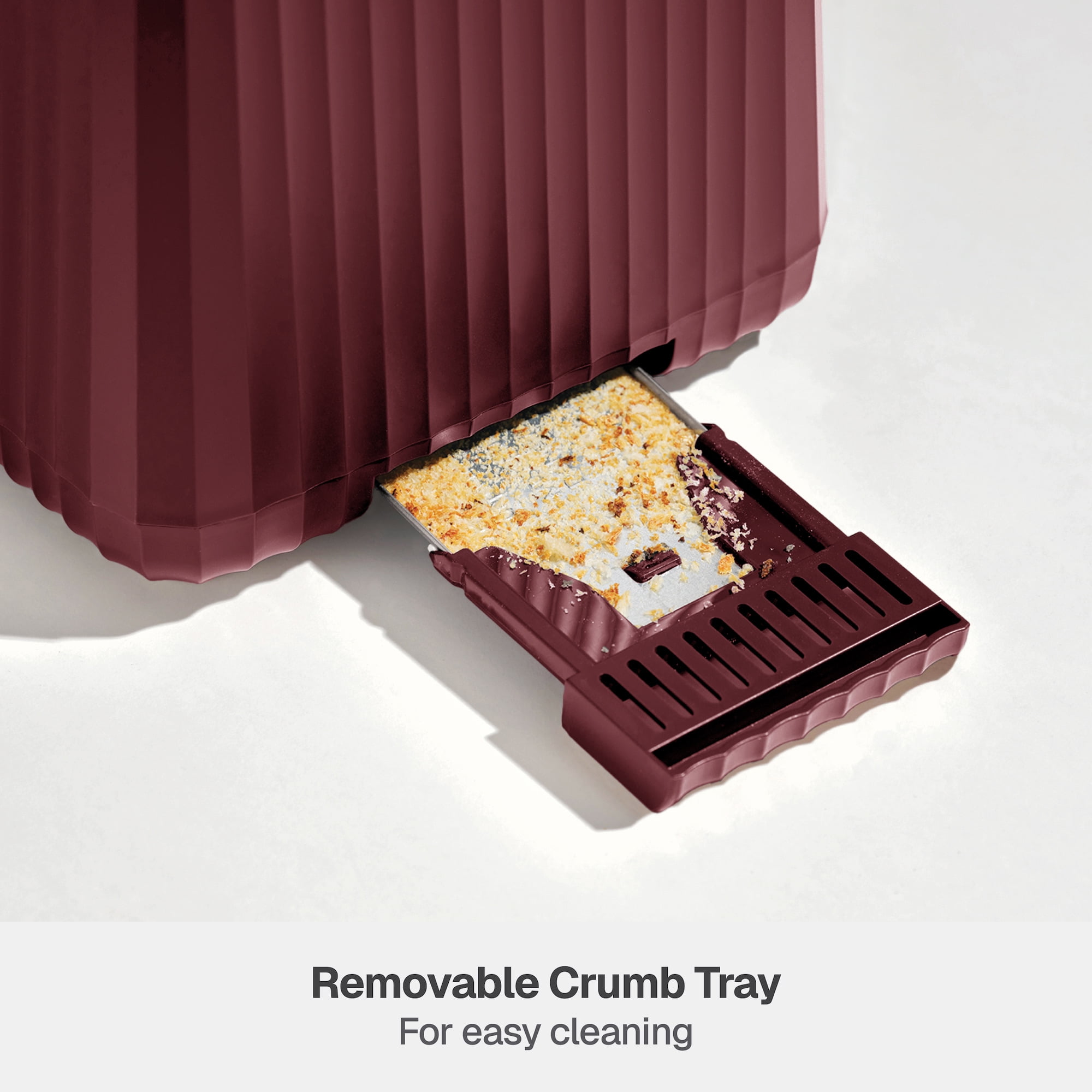 Thyme & Table 2-Slice Toaster, Extra-Wide Slots with Removable Crumb Tray, Cabernet Red