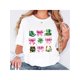 thumbnail image 1 of Camiseta festiva del Día de San Patricio para mujer: cuello redondo blanco con tréboles rosas, estampado de leopardo y trébol verde. Camiseta informal de manga corta para primavera y verano., 1 of 5