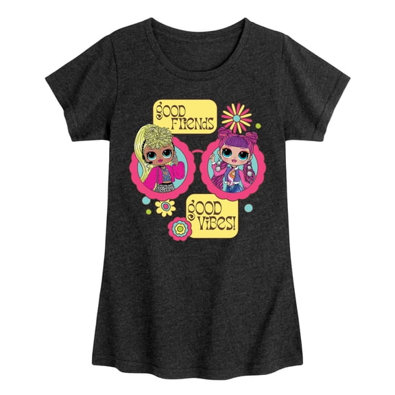 LOL OMG! Good Friends, Good Vibes Besties - Toddler & Youth Girls Short Sleeve Graphic T-Shirt
