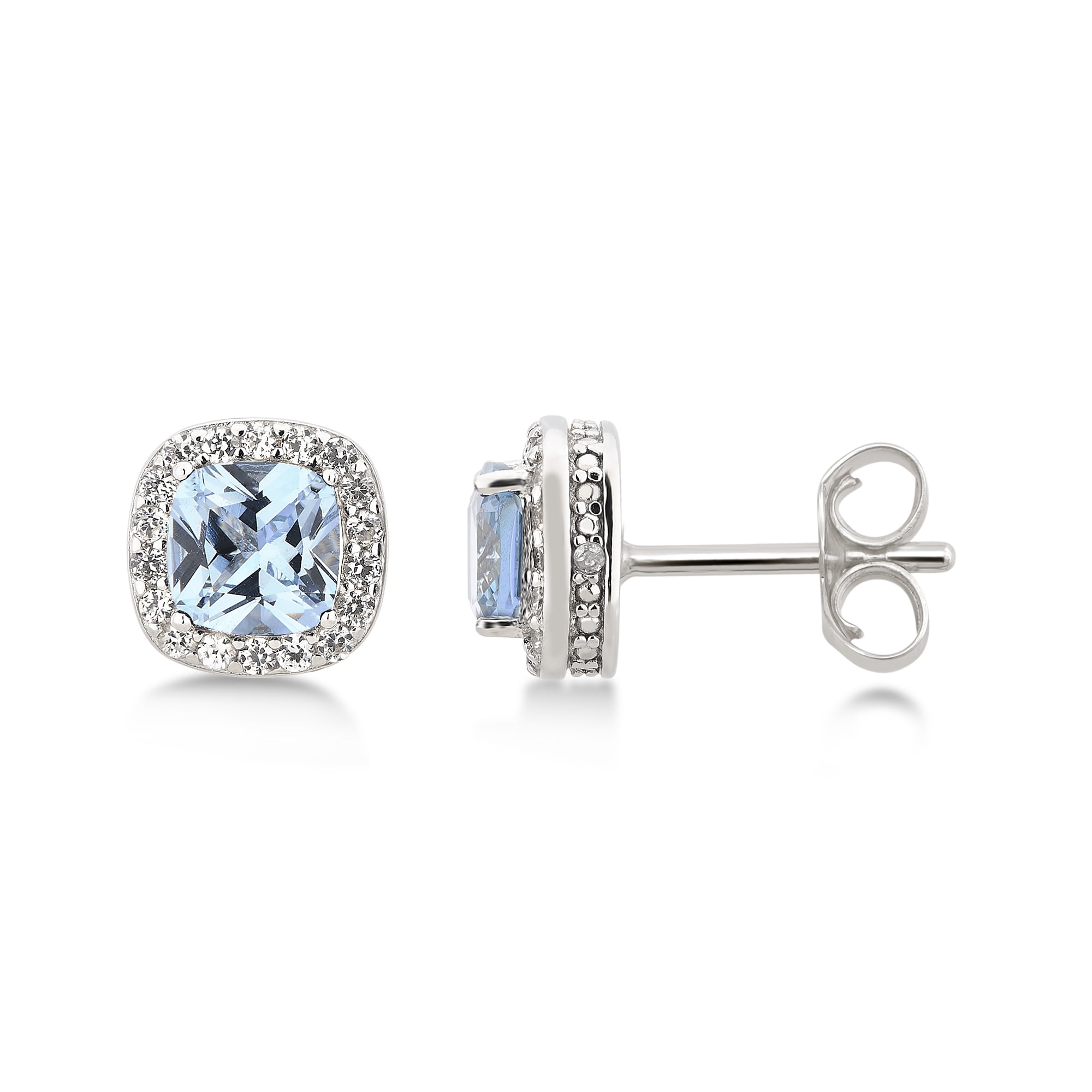 Diamond Accent, Created Blue Topaz & White Sapphire Sterling Silver 3 Piece Jewelry Set