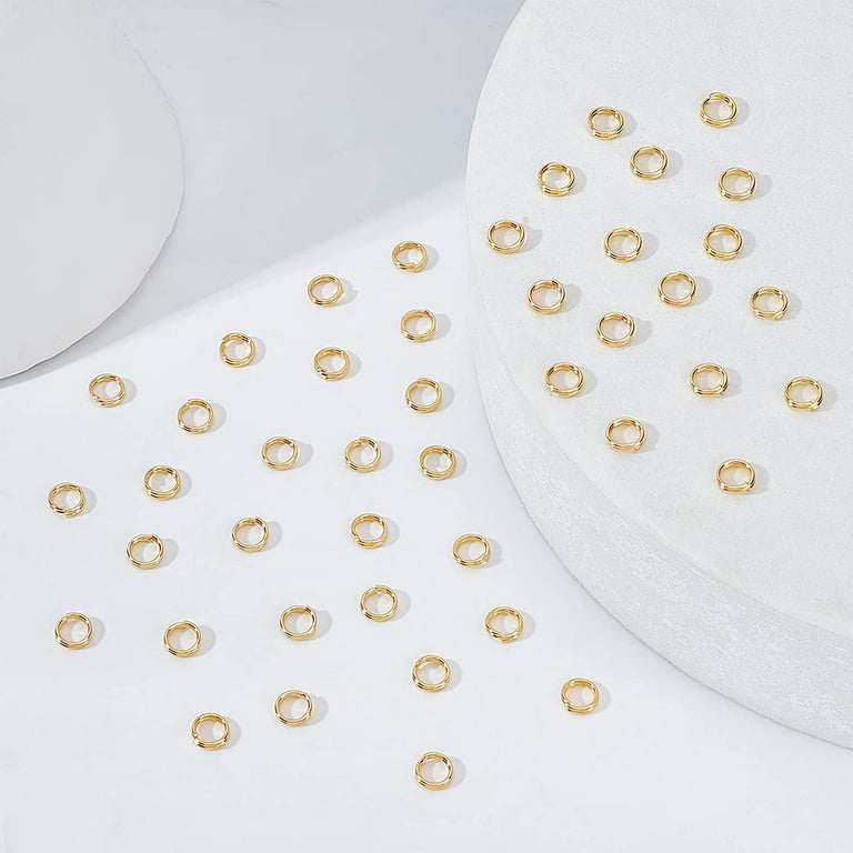 BEADNOVA 6mm Jump Rings Gold Jump Rings for Keychains Open Jump Rings for  Necklace Repair (300Pcs)