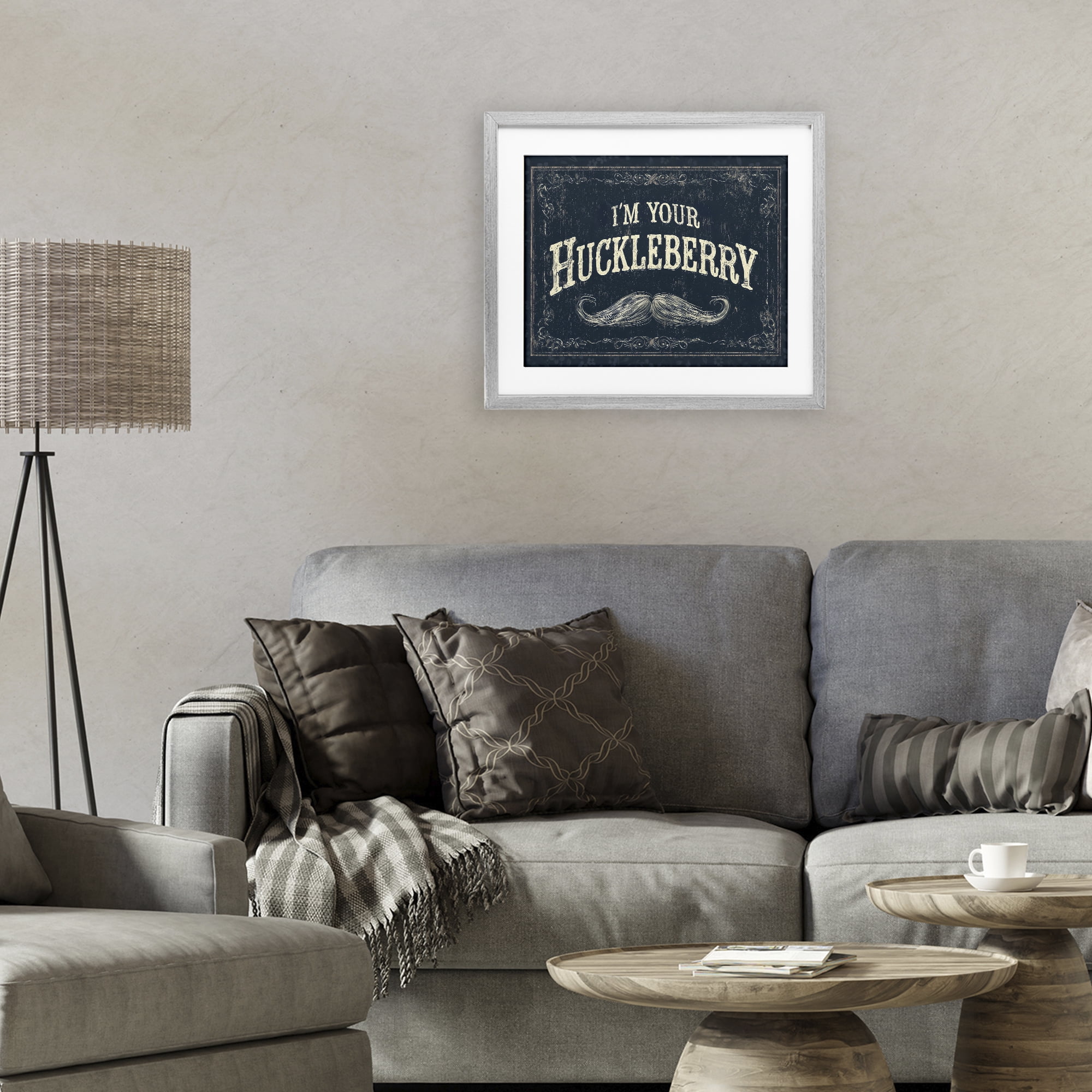 Stupell Industries I'm Your Huckleberry Gray Framed Print Under Glass, design by Arlington Prints