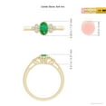 thumbnail image 5 of ANGARA Natural Aeon Emerald Solitaire Milgrain Engagement Ring with Trio Accents in 14K Yellow Gold for Women (Size-6x4mm) | May Birthstone, Anniversary, Jewelry Gift for Women | Natural Emerald Ring, 5 of 10