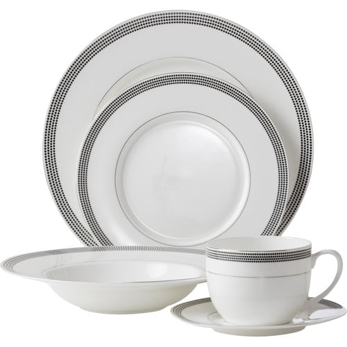 Flato Home Products Bone China Inspiration Pearl 5 Piece Place Setting, Service for 1 by Flato Home Products