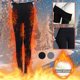 thumbnail image 4 of Gibobby leggings afelpados para mujer Las mujeres ocasionales de la imprimieron los pantalones largos calientes de la cintura de las del palmo（Negro， L), 4 of 5