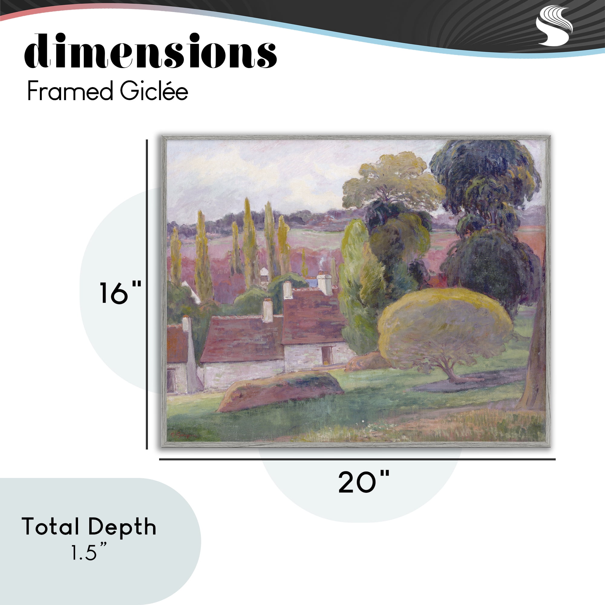 Stupell Industries A Farm In Brittany Gauguin Gray Framed Giclee Art, design by Stellar Design Studio